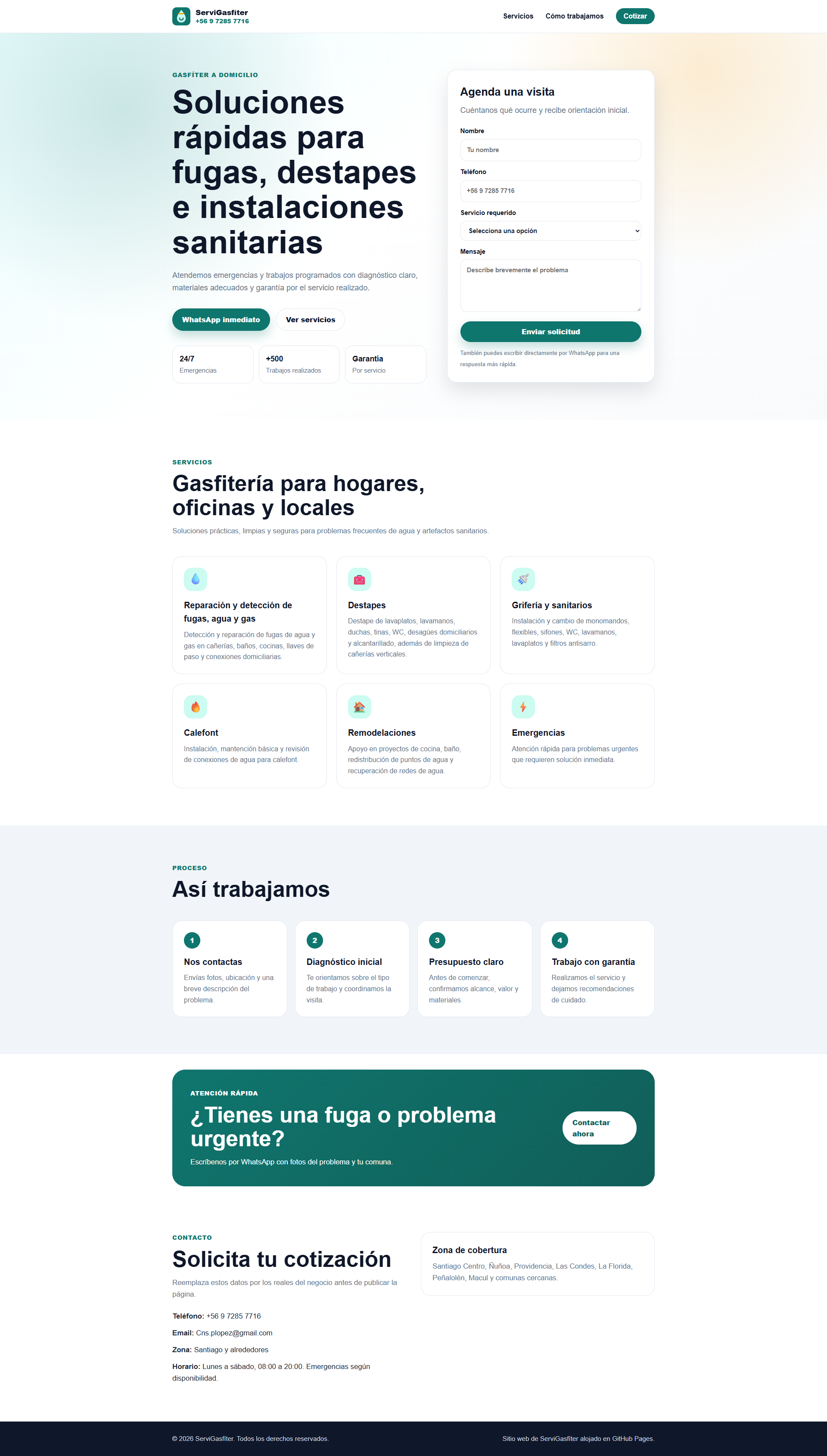 Vista previa de Gasfitería a domicilio